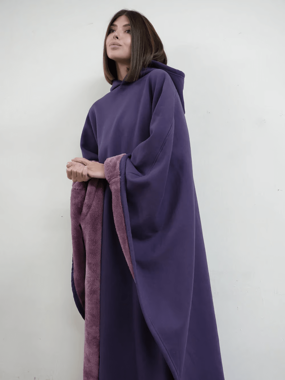 Oversized Soft Fabric Calming Hoodie Blanket