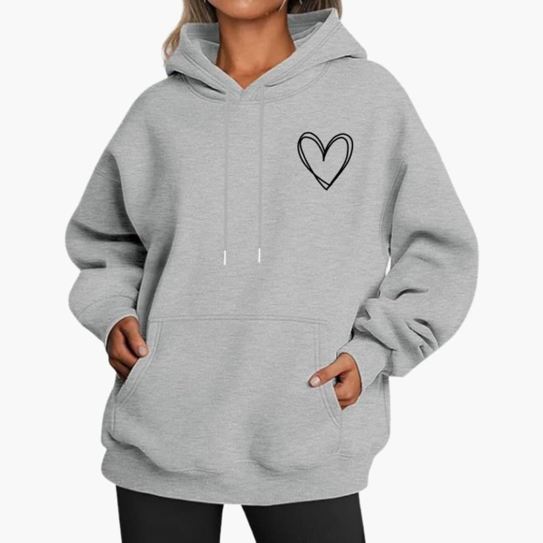 Women's Hooded Hoodie | Heart Print