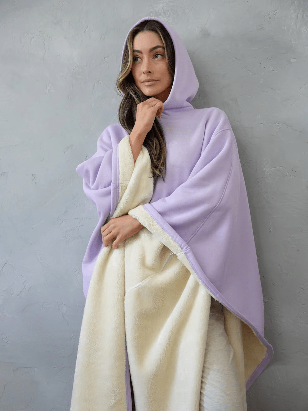 Oversized Soft Fabric Calming Hoodie Blanket