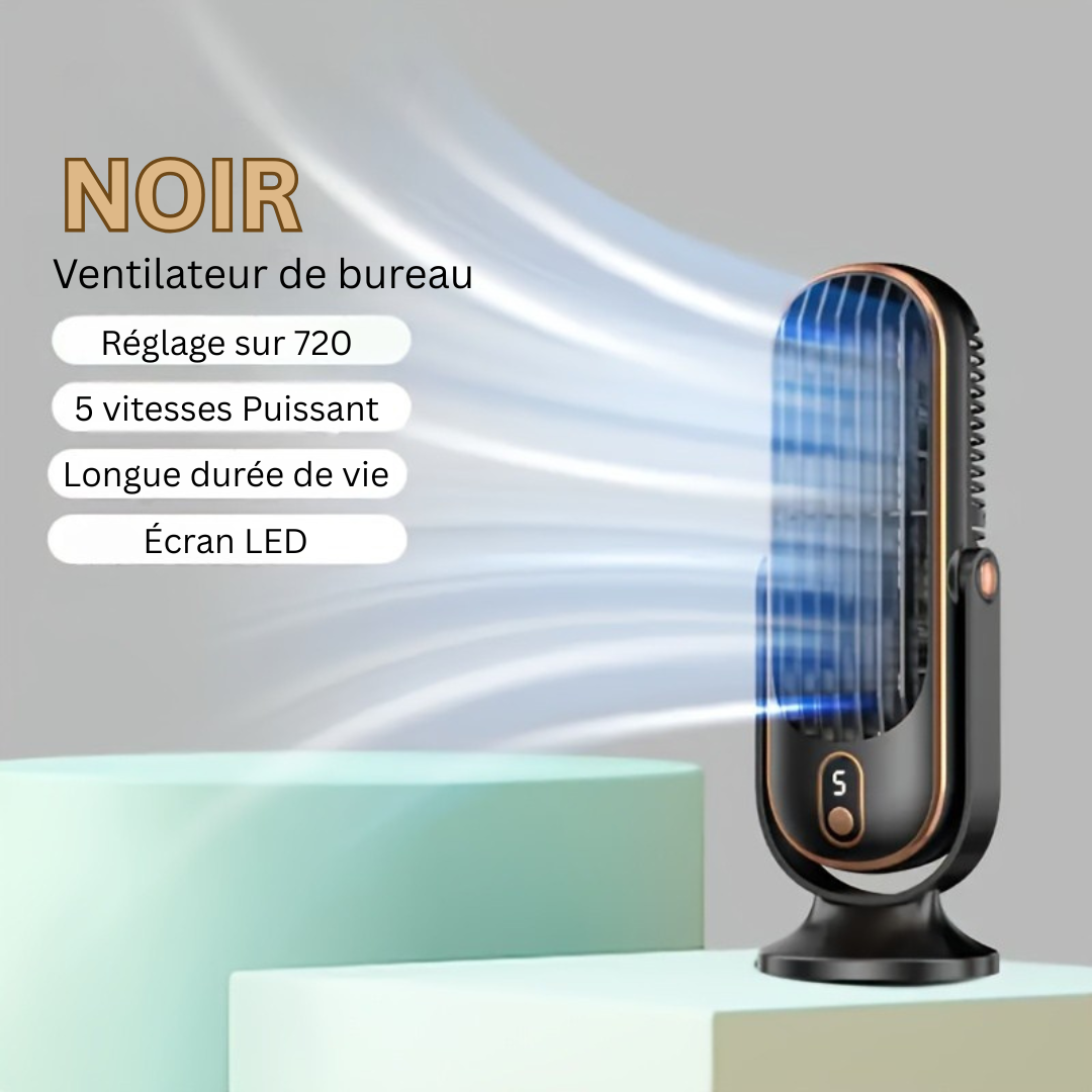 High-Performance Cooling Fan | Dual Motor, 720° Rotation, USB Rechargeable & Ultra Quiet for Maximum Comfort Anywhere