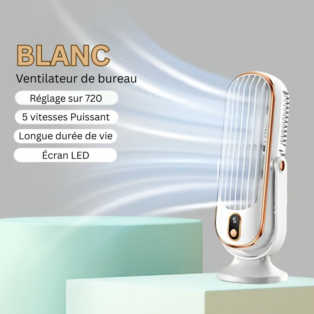 High-Performance Cooling Fan | Dual Motor, 720° Rotation, USB Rechargeable & Ultra Quiet for Maximum Comfort Anywhere