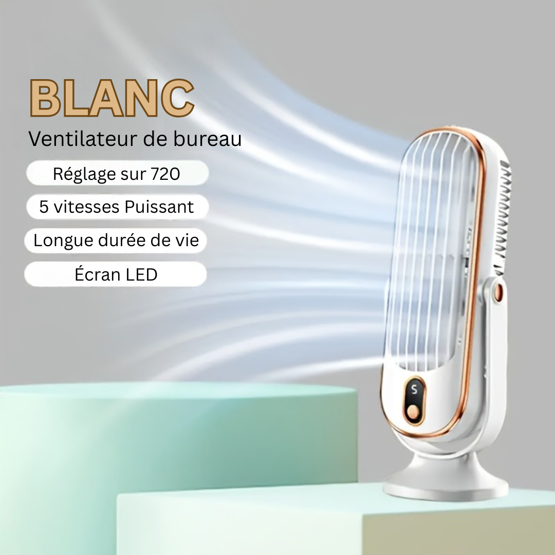 High-Performance Cooling Fan | Dual Motor, 720° Rotation, USB Rechargeable & Ultra Quiet for Maximum Comfort Anywhere