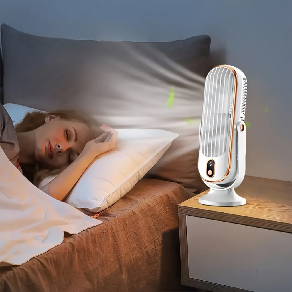 High-Performance Cooling Fan | Dual Motor, 720° Rotation, USB Rechargeable & Ultra Quiet for Maximum Comfort Anywhere