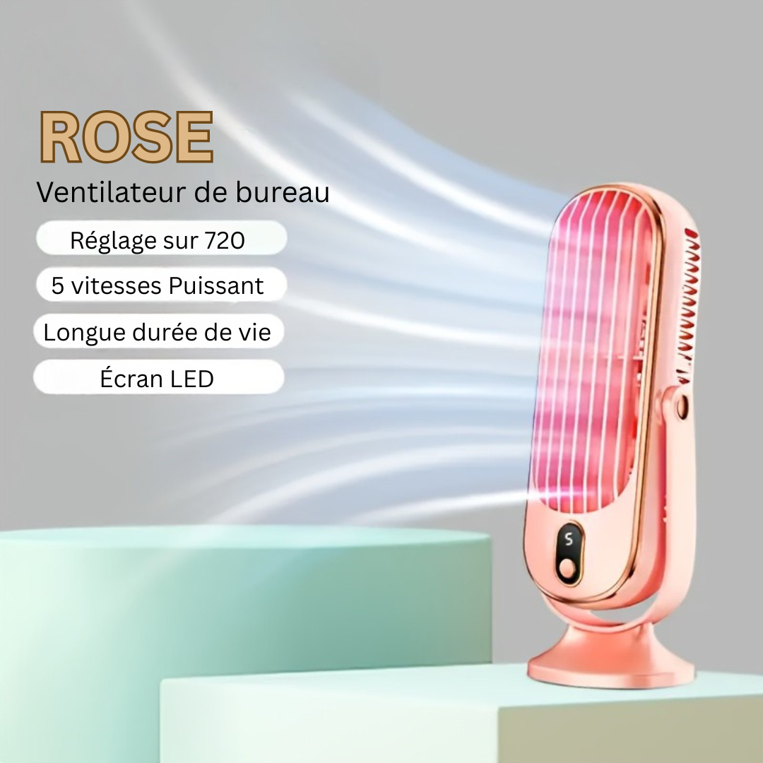 High-Performance Cooling Fan | Dual Motor, 720° Rotation, USB Rechargeable & Ultra Quiet for Maximum Comfort Anywhere