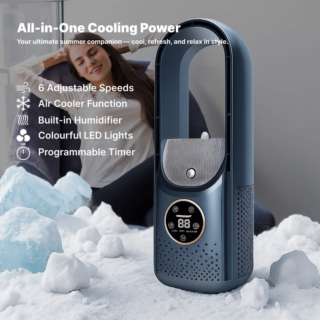 Quiet Bladeless Portable Air Conditioner: Ergonomic Design for Home and Office