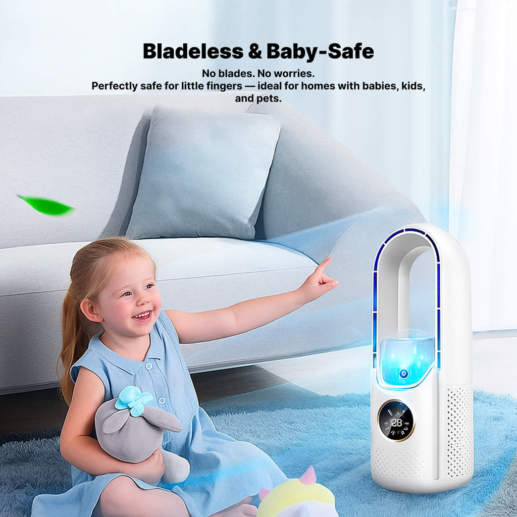 Quiet Bladeless Portable Air Conditioner: Ergonomic Design for Home and Office