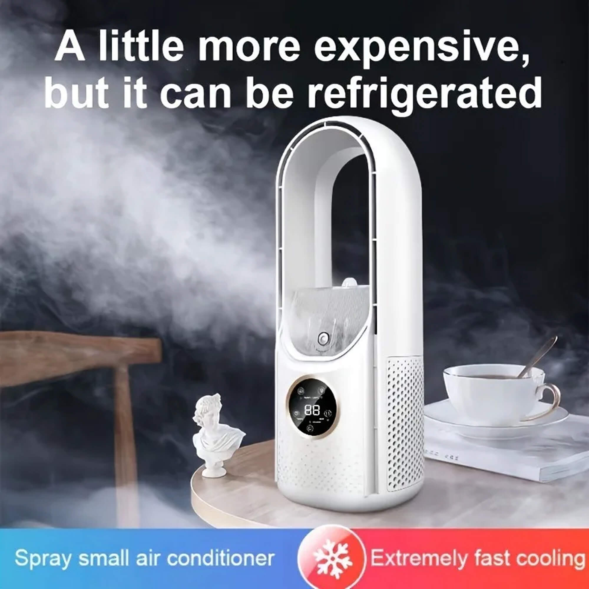 Quiet Bladeless Portable Air Conditioner: Ergonomic Design for Home and Office