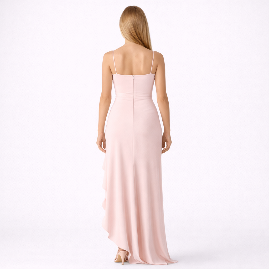 Blush Asymmetric Maxi Dress