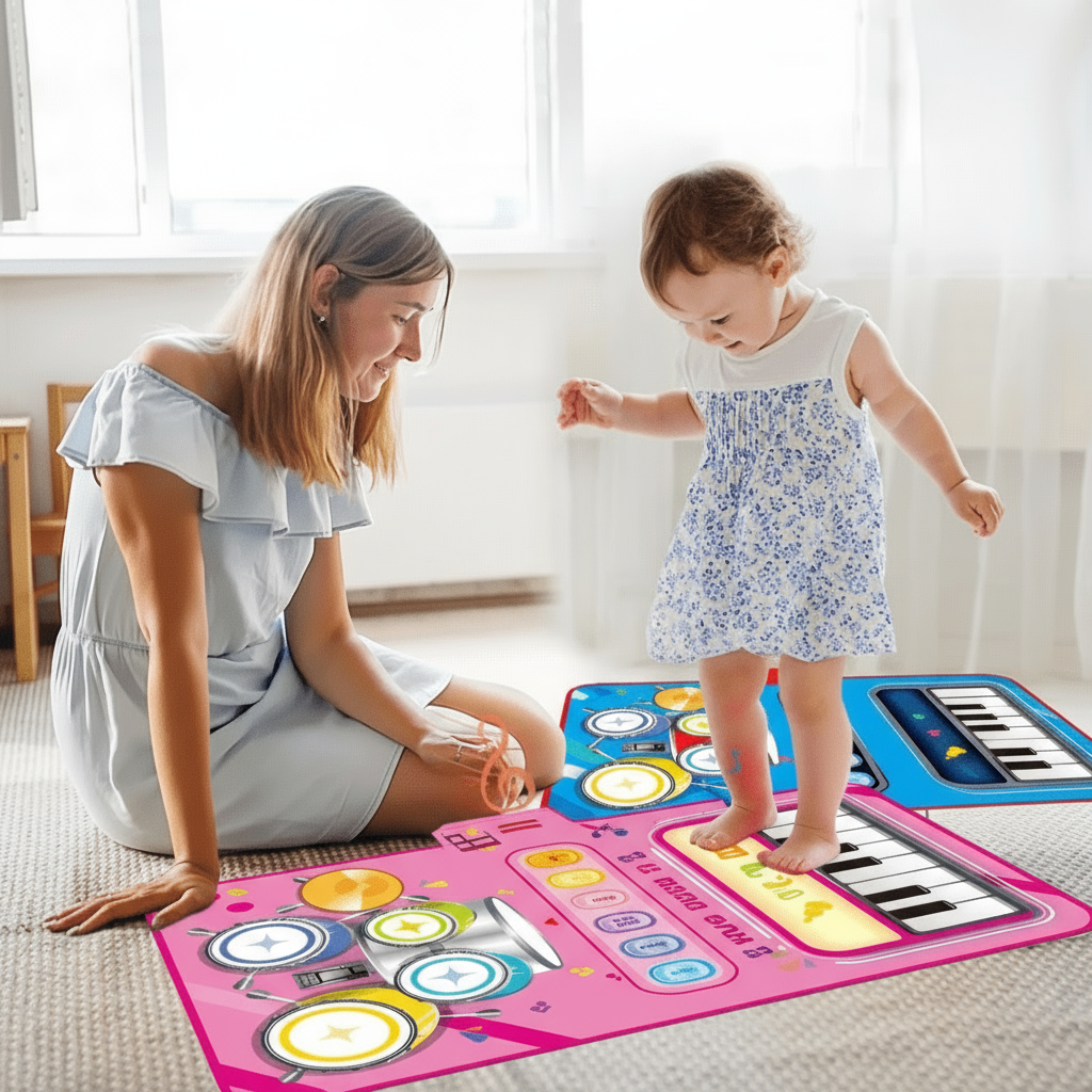 Kids' Interactive Music Mat Featuring 5 Instruments (Drums, Piano, Violin)