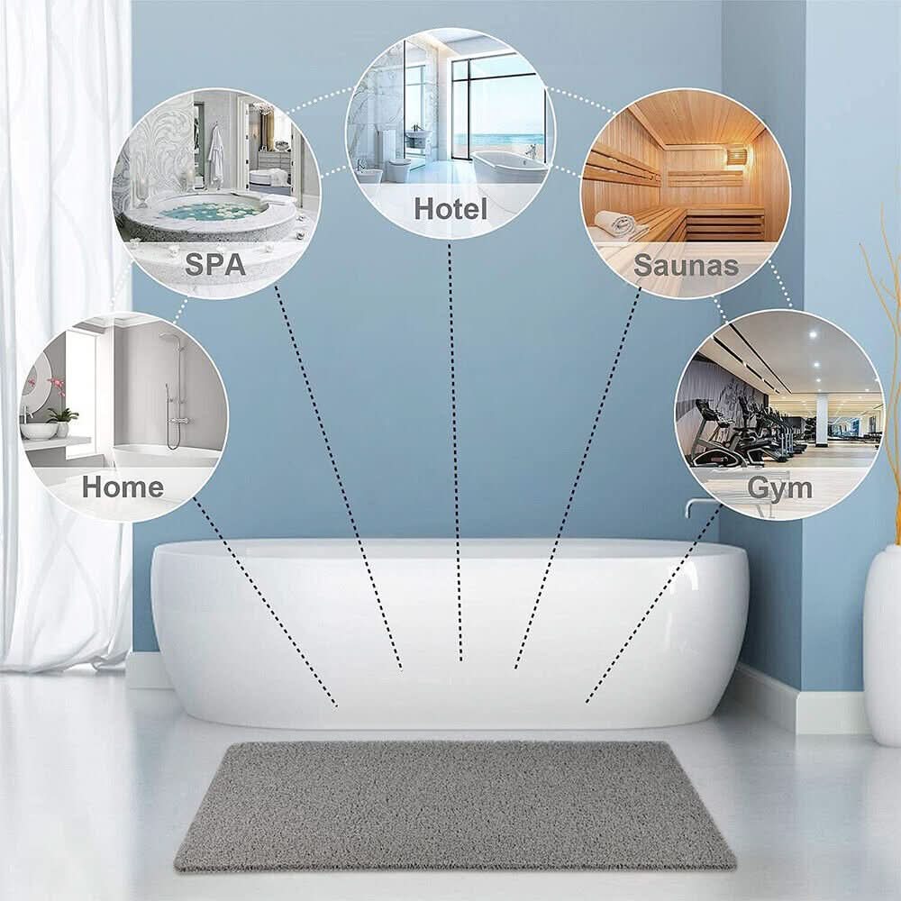 Anti-Slip Shower Mat with Drainage Feature