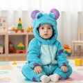 Fluffy Comfort Animal Baby Overall with Zipper Access