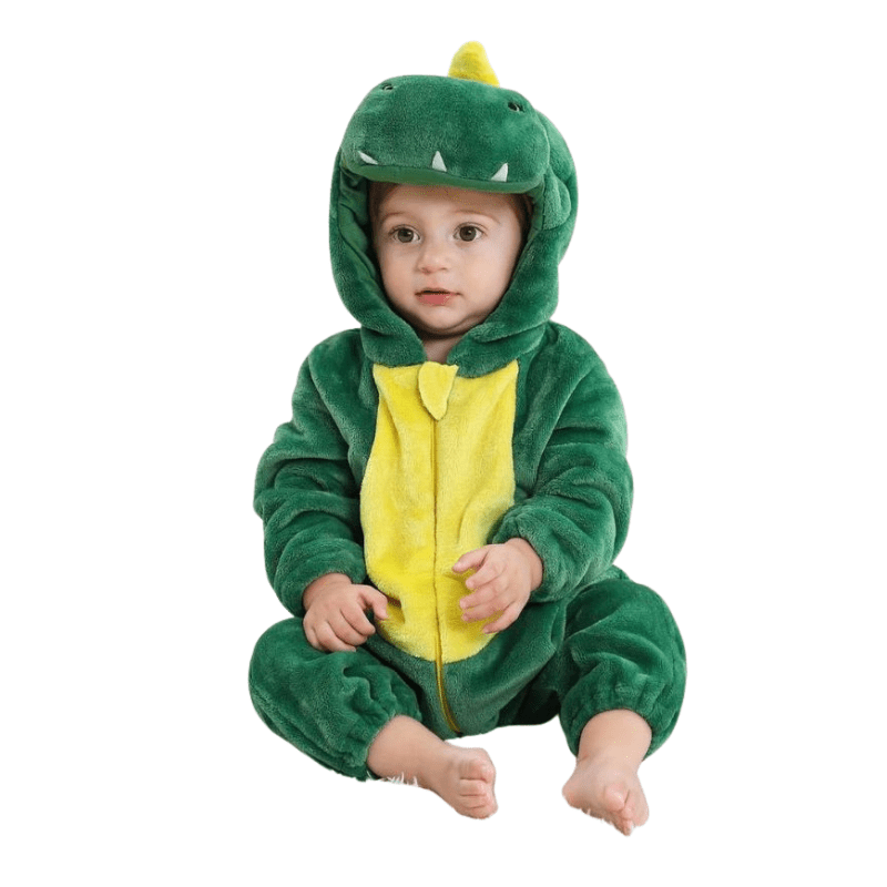 Fluffy Comfort Animal Baby Overall with Zipper Access