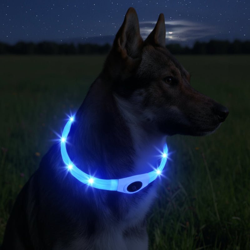 Illuminated Dog Collar for Safe Evening Walks