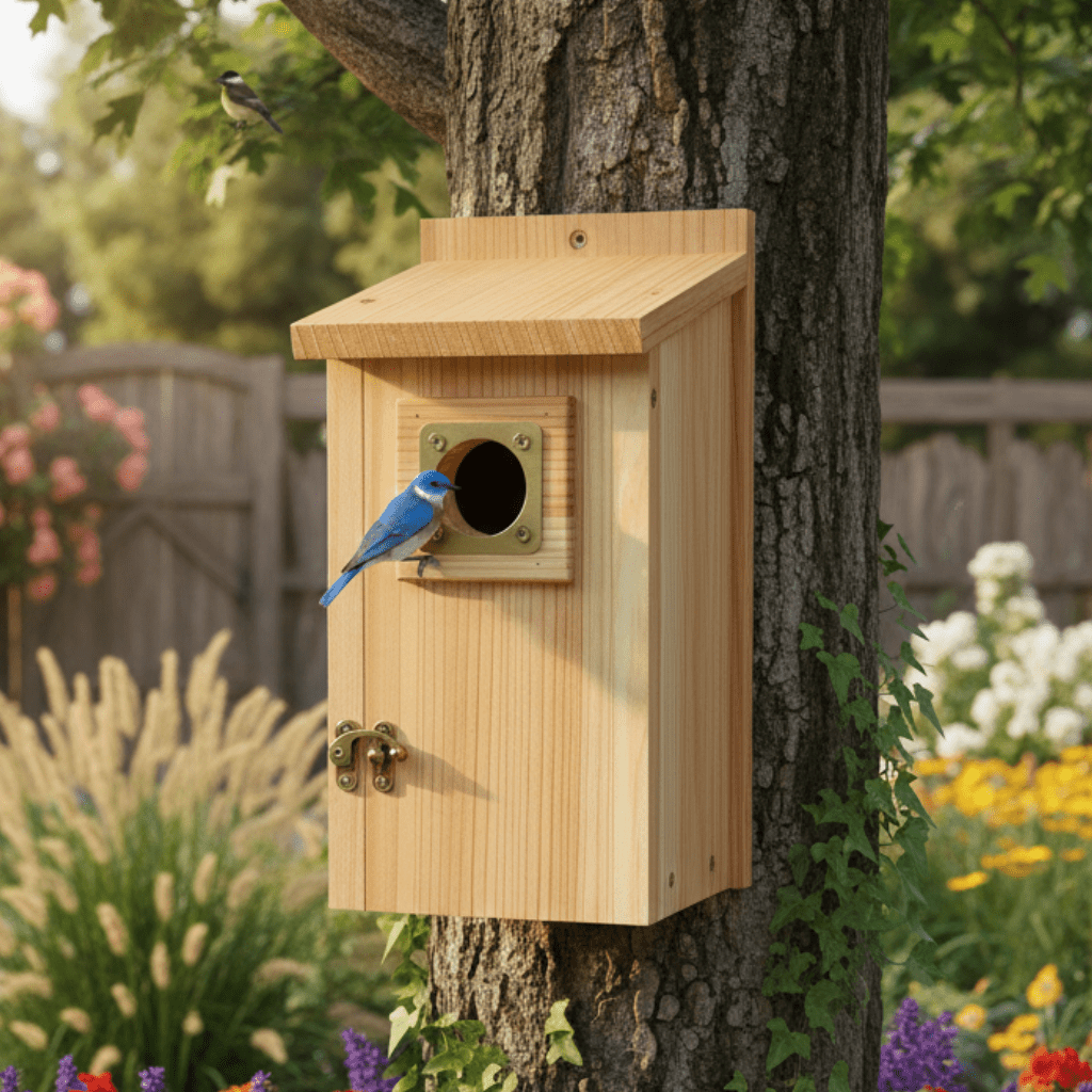 Wooden Nesting House for Blue Jays, Swallows, and Small Birds