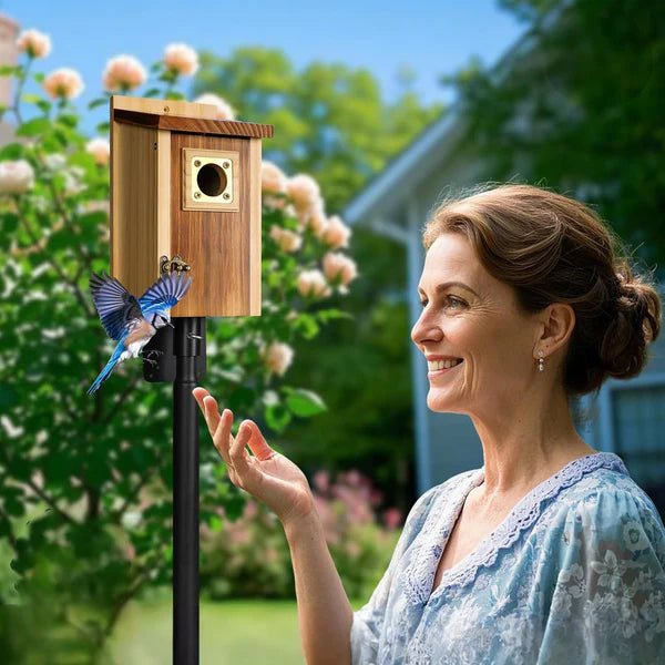 Wooden Nesting House for Blue Jays, Swallows, and Small Birds