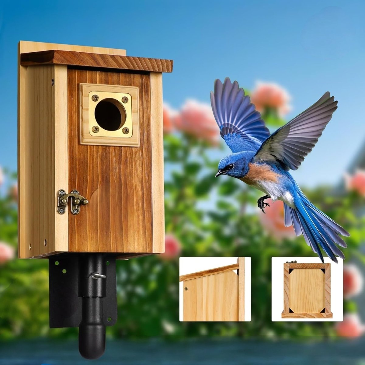 Wooden Nesting House for Blue Jays, Swallows, and Small Birds