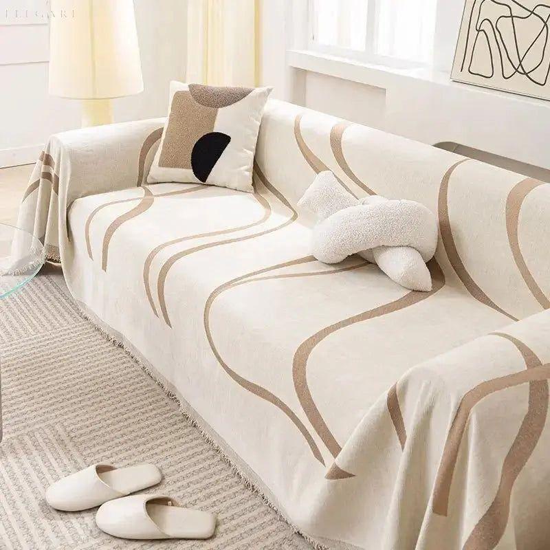 Soft and Luxurious Reversible Chenille and Cotton Sofa Cover