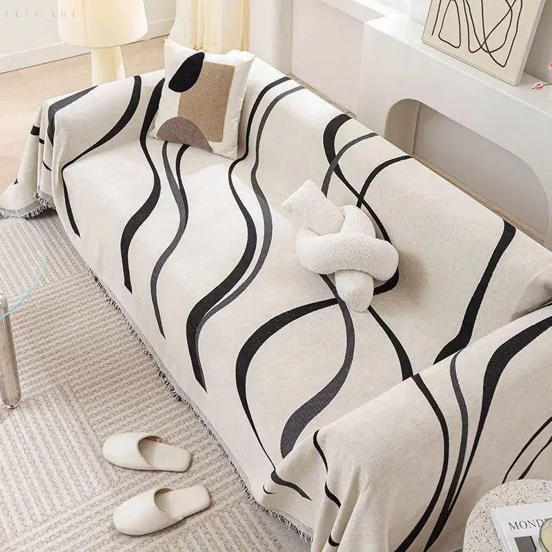 Soft and Luxurious Reversible Chenille and Cotton Sofa Cover
