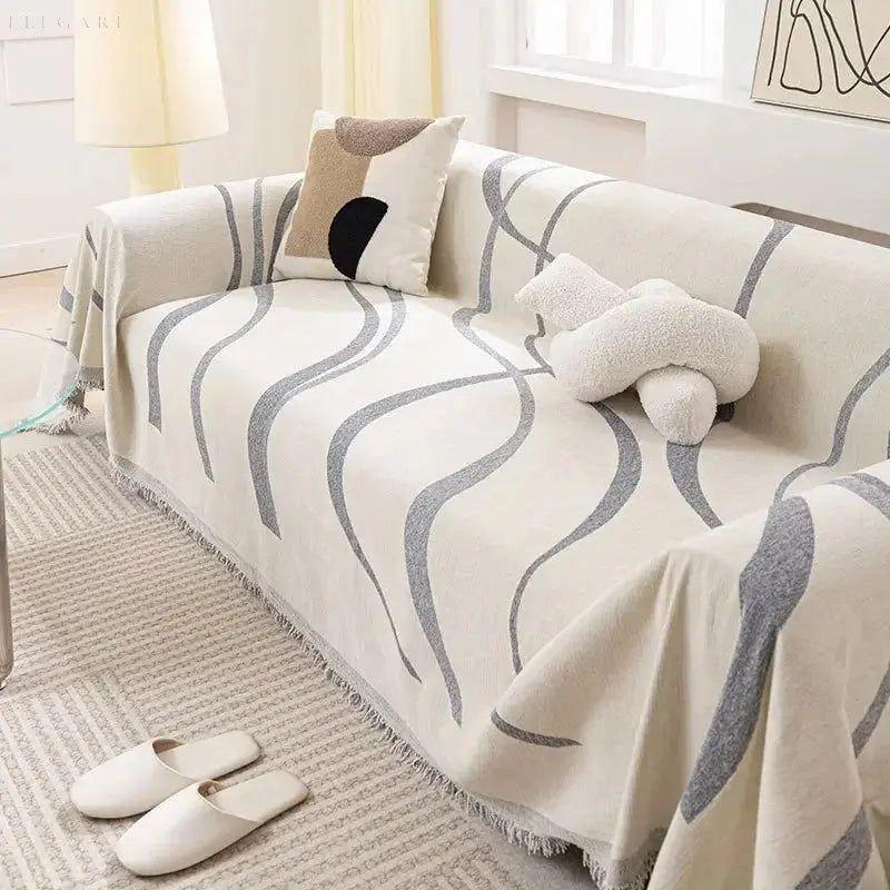 Soft and Luxurious Reversible Chenille and Cotton Sofa Cover