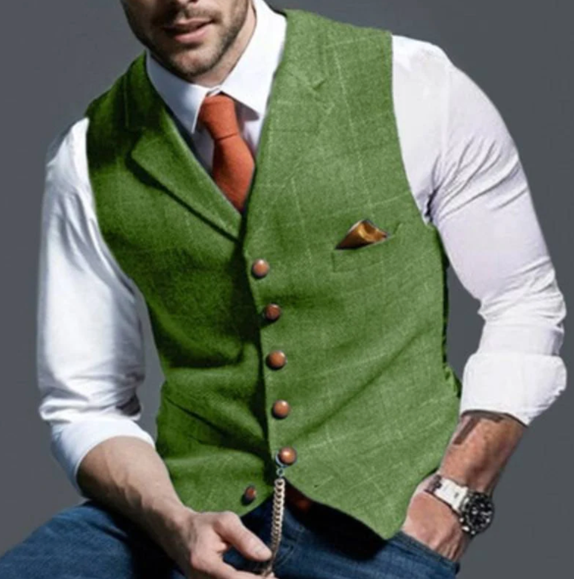 Men's Checkered Pattern Vest | for Weddings and Business