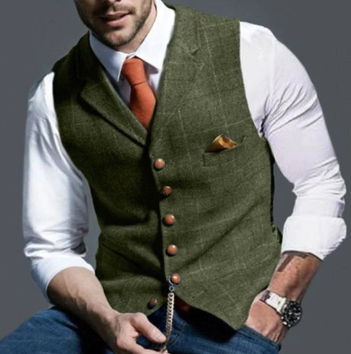 Men's Checkered Pattern Vest | for Weddings and Business