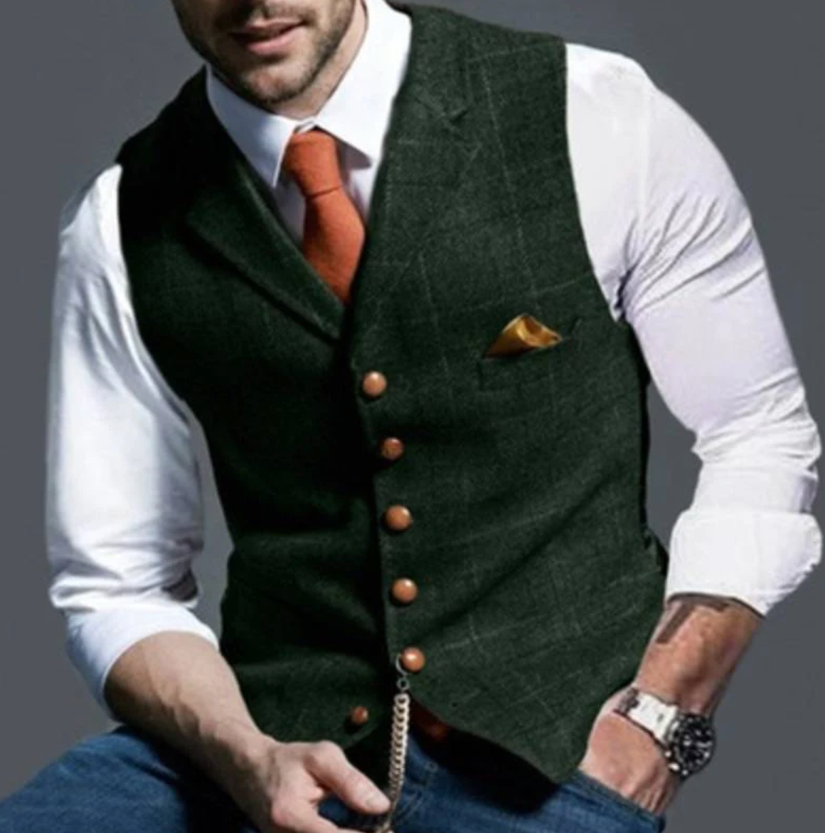 Men's Checkered Pattern Vest | for Weddings and Business