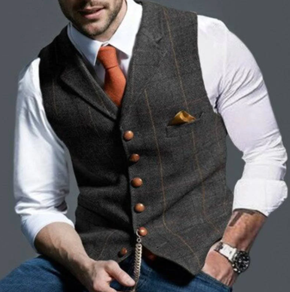 Men's Checkered Pattern Vest | for Weddings and Business