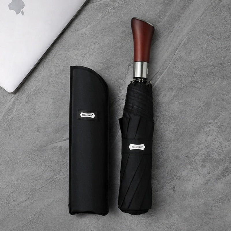 Automatic Open Umbrella with Stylish Wooden Handle