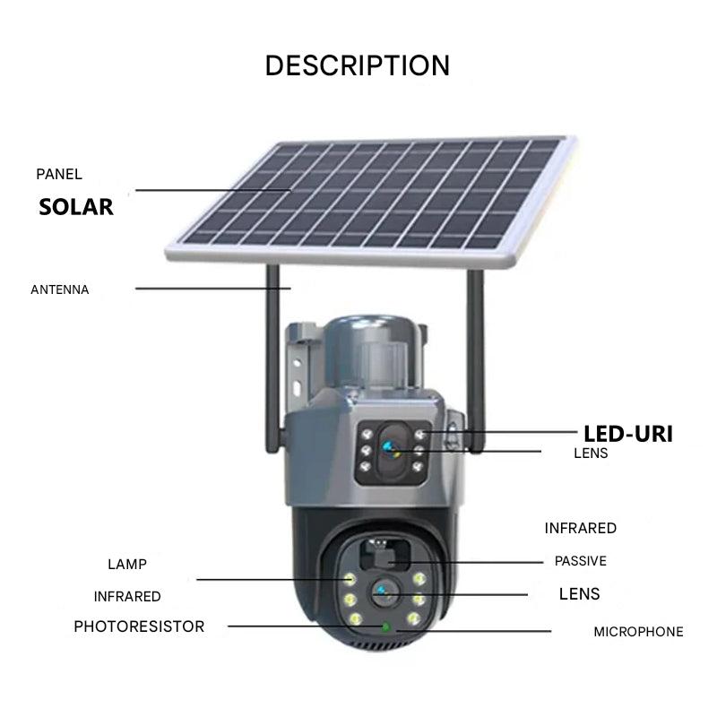 Solar-Powered Wireless 4K Security Camera – Dual Protection System