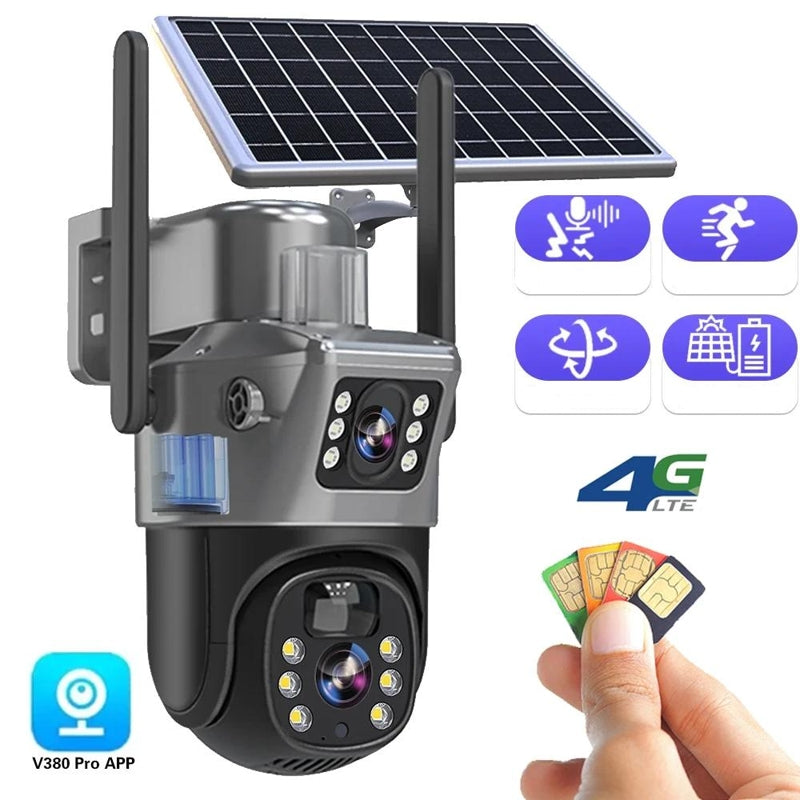 Solar-Powered Wireless 4K Security Camera – Dual Protection System