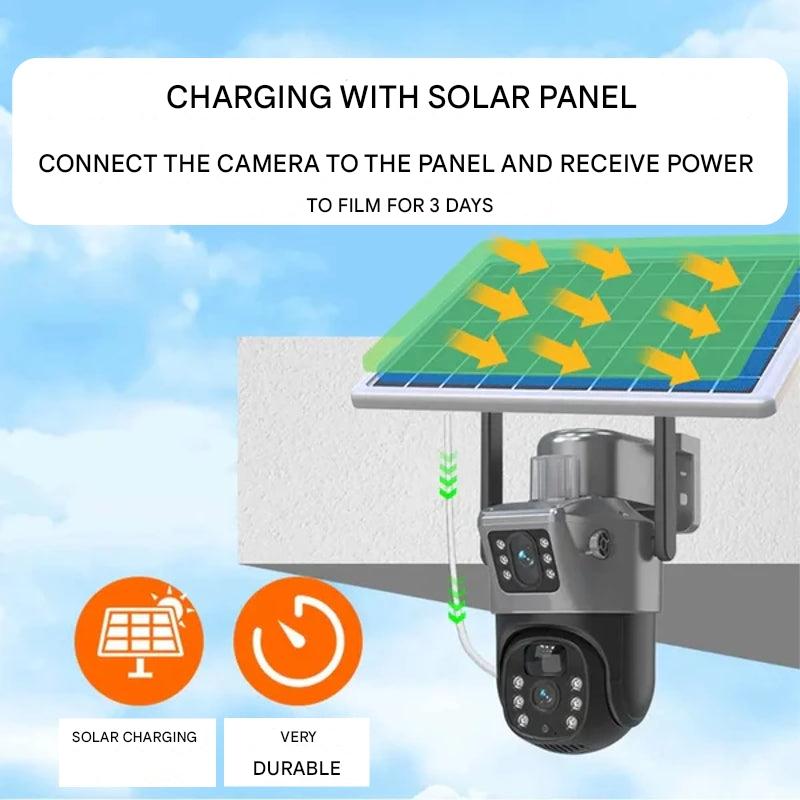 Solar-Powered Wireless 4K Security Camera – Dual Protection System