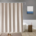 Bohemian Linen Shower Curtain with Tassels and Waterproof Features