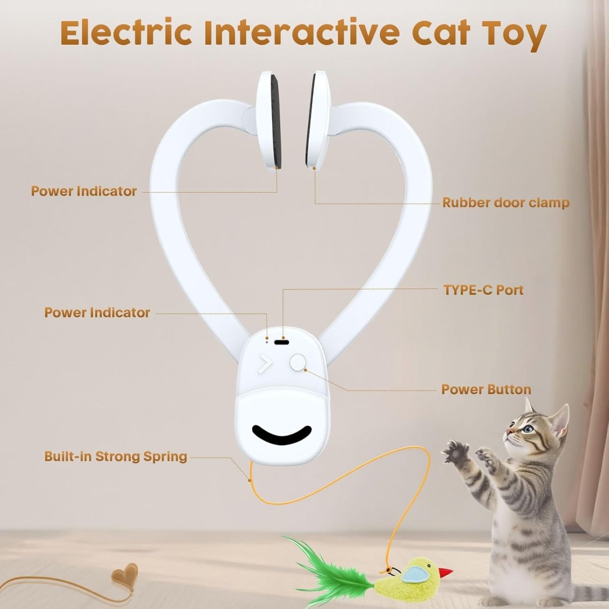 Interactive Motion-Activated Bird Toy for Indoor Cats