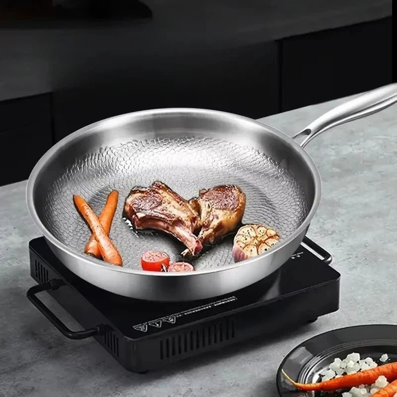 Non-Stick Hammered Titanium Frying Pan for Induction Cooktops and Contemporary Kitchens