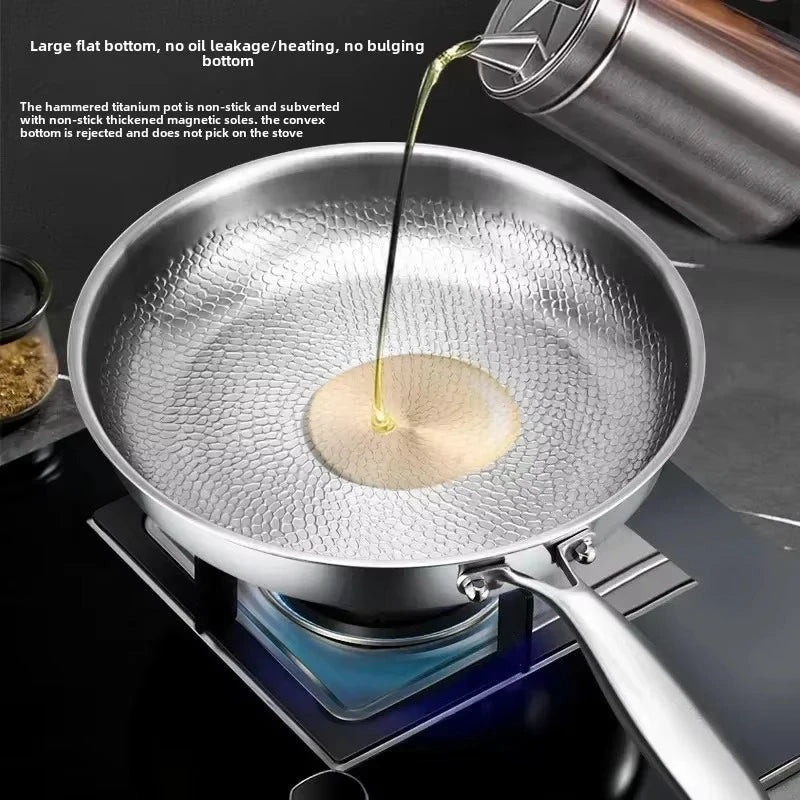 Non-Stick Hammered Titanium Frying Pan for Induction Cooktops and Contemporary Kitchens