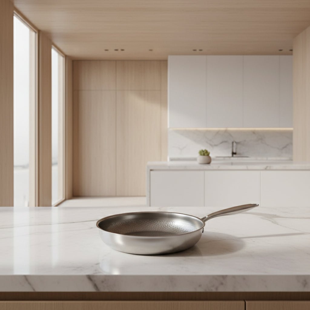 Non-Stick Hammered Titanium Frying Pan for Induction Cooktops and Contemporary Kitchens