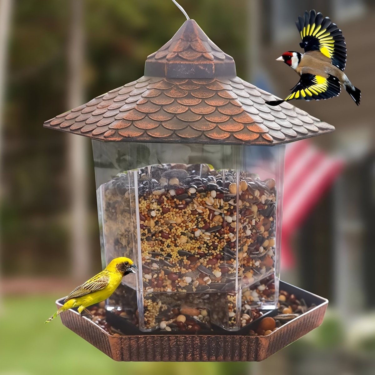 Stylish Copper-Style Bird Feeder for Durable Hanging Decor