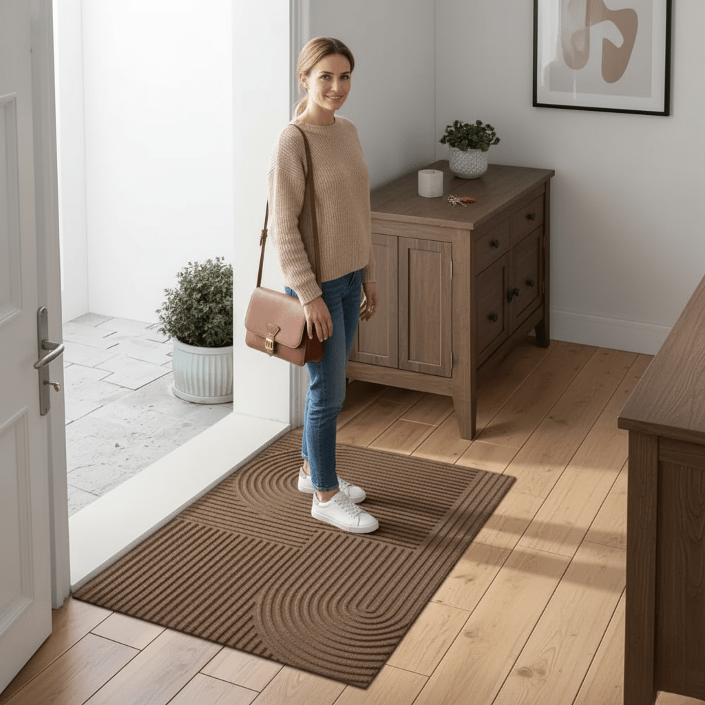 Washable Absorbent Mat with Flowing Line Design
