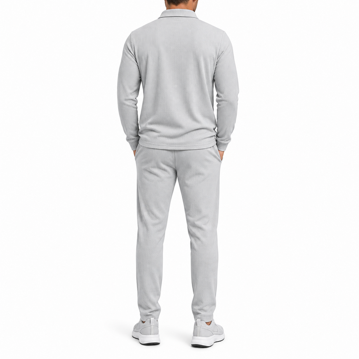 Men's 2-Piece Tracksuit Set | Long Sleeve Quarter-Zip Polo and Jogger Pants