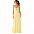 Women's Yellow Backless Maxi Dress | with Spaghetti Strap