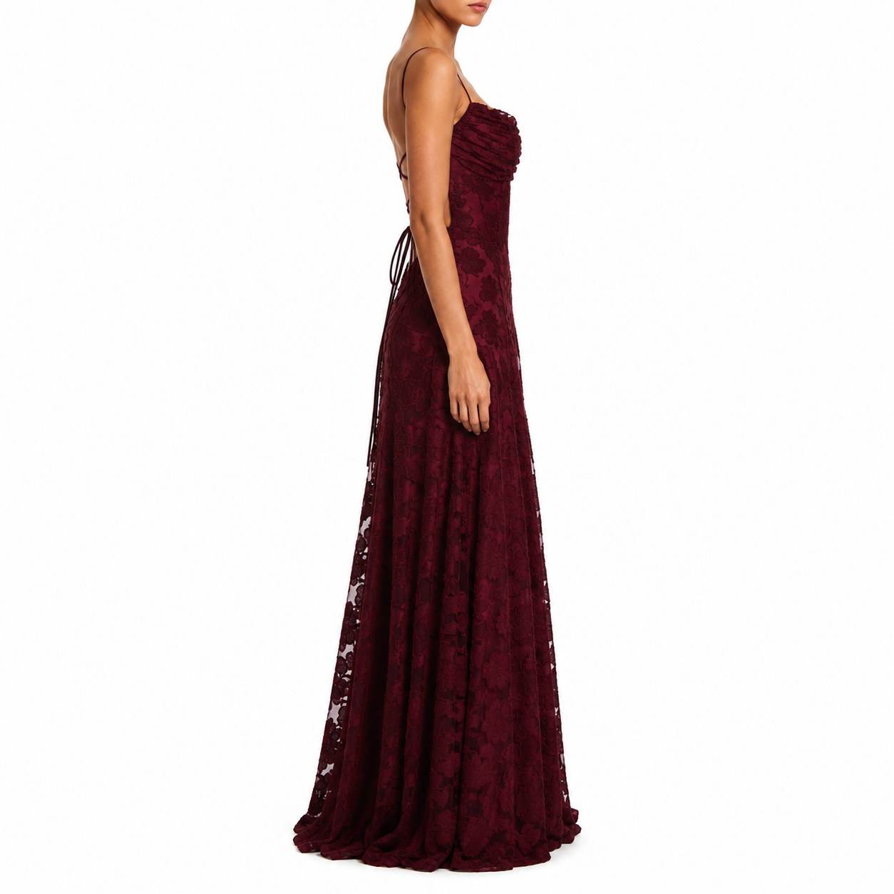 Women's Floral Backless Spaghetti Strap Prom Dress | Maxi