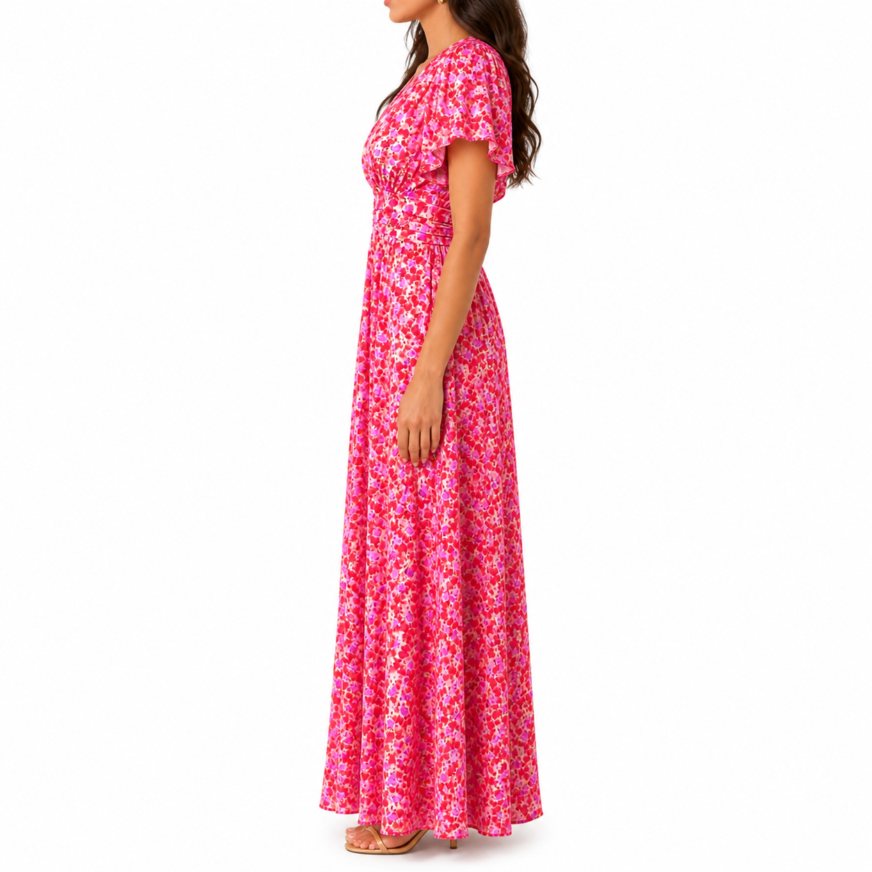 Women's Floral V-Neck Summer Dress | Maxi