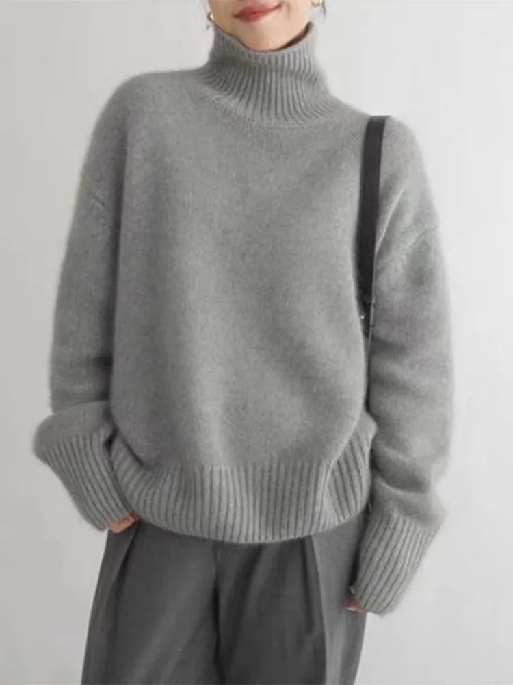 Women's Elegant Turtleneck Sweater | Warm