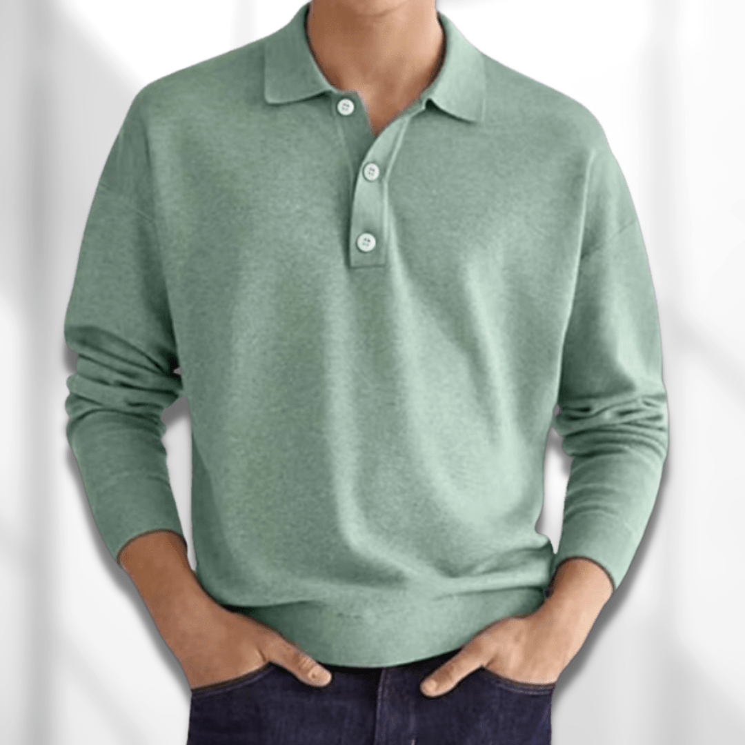 Men's Jumper Polo Shirt | Long Sleeve