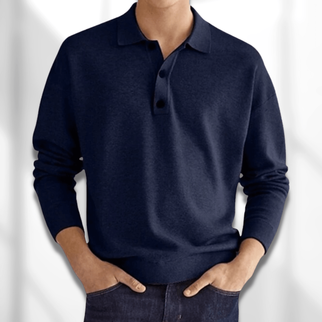Men's Jumper Polo Shirt | Long Sleeve