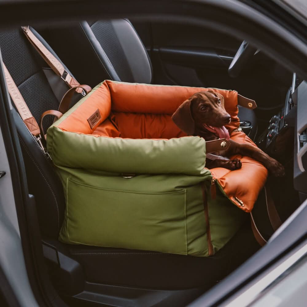 Premium Dog Car Seat with Safety Belt for Chic Travel