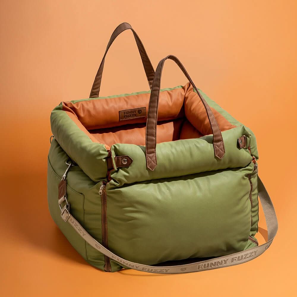 Premium Dog Car Seat with Safety Belt for Chic Travel
