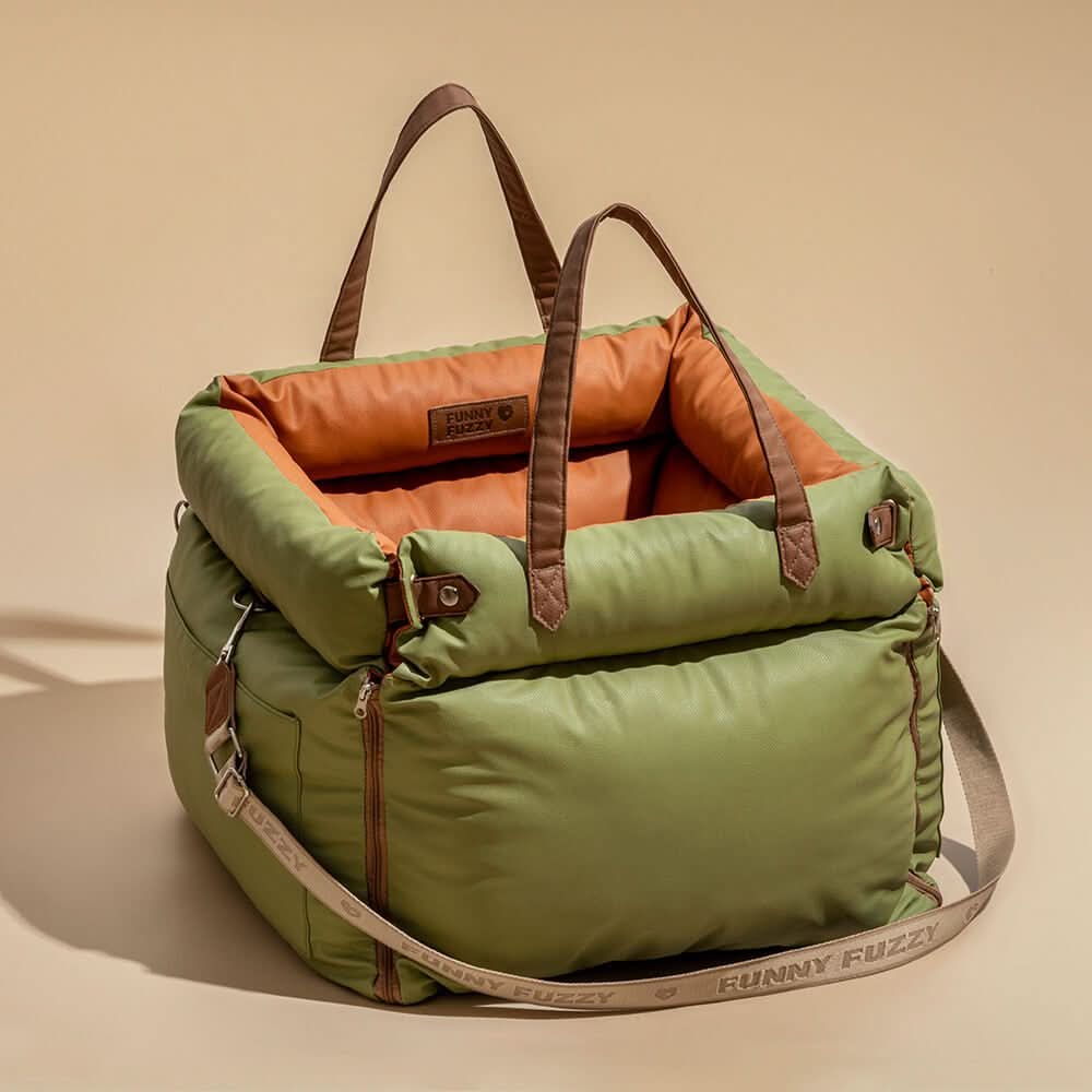 Premium Dog Car Seat with Safety Belt for Chic Travel