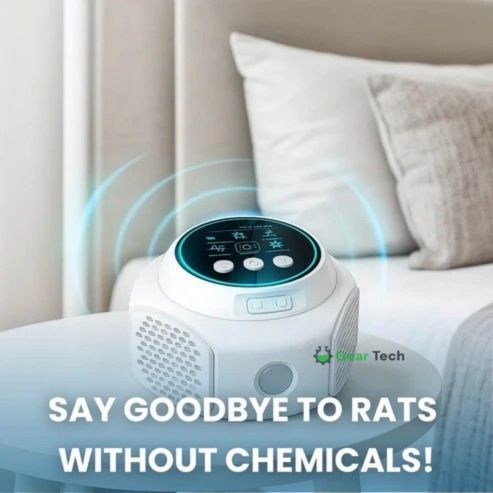 Ultrasonic Rat Repeller for Indoor and Outdoor Use - Effective Coverage up to 3200 Sq Ft