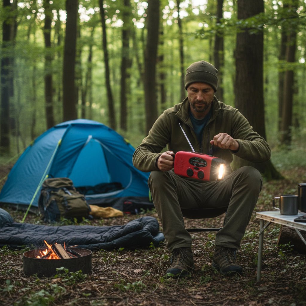 Multifunctional Emergency Radio with LED Light, Hand Crank Power, and Weather Alerts